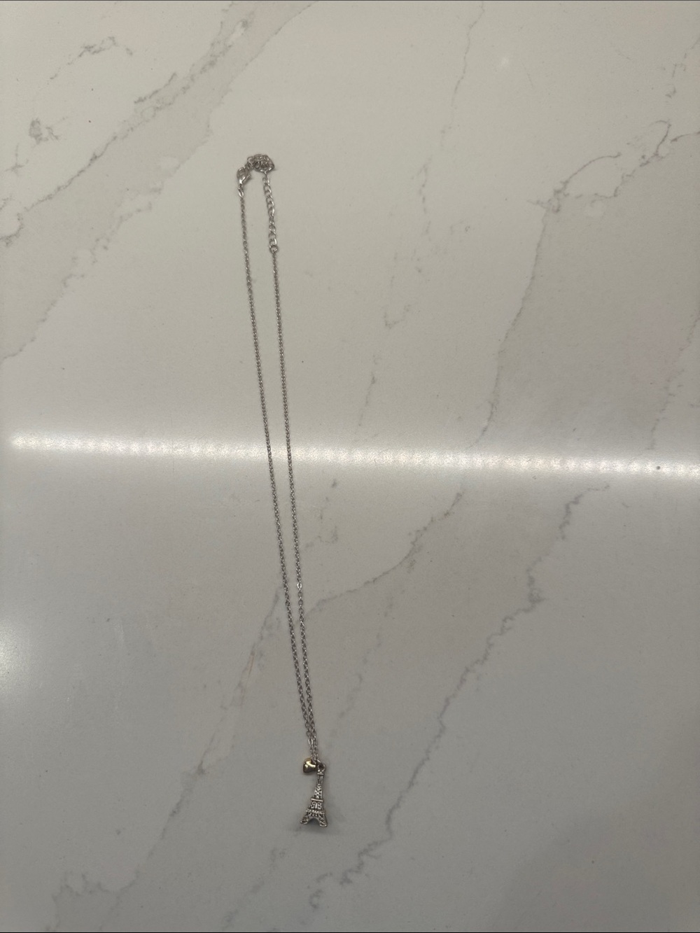Claire's Silver Eiffel Tower Pendant Necklace